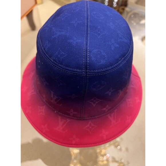 Louis Vuitton Illusion Monogram Hat Pink & Blue Reversible SZ L  ?Authentic ? main image 11